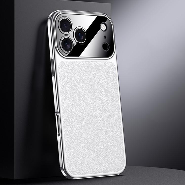 For iPhone 17 Pro Genuine Leather PC Phone Case