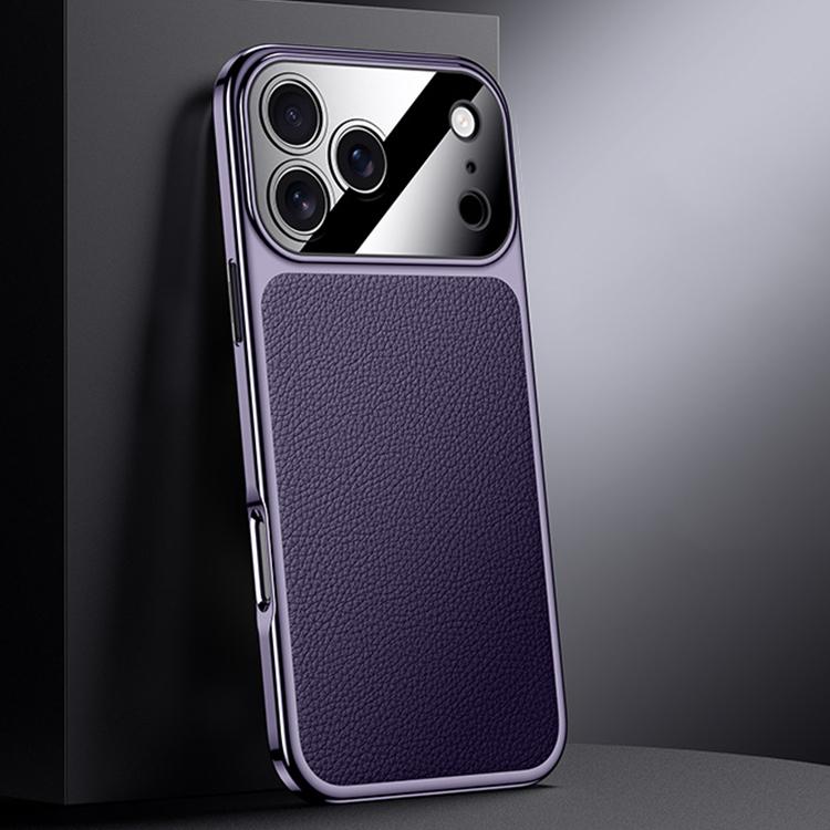 For iPhone 17 Pro Genuine Leather PC Phone Case