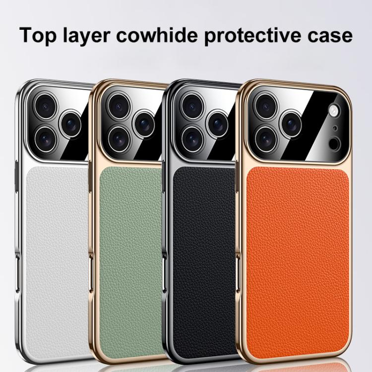 For iPhone Air Genuine Leather PC Phone Case