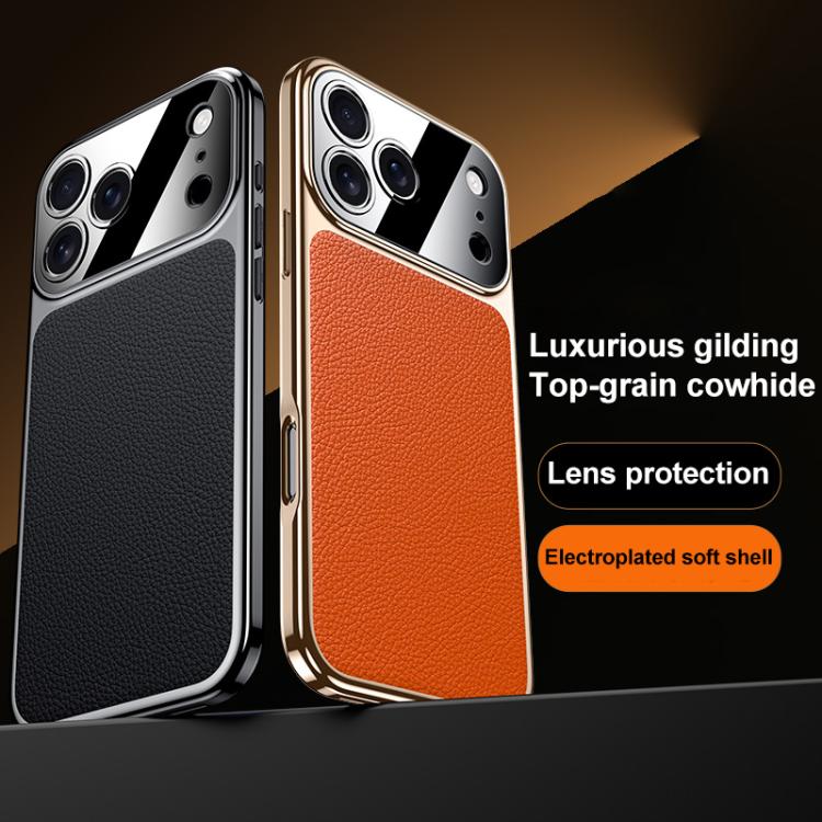 For iPhone Air Genuine Leather PC Phone Case