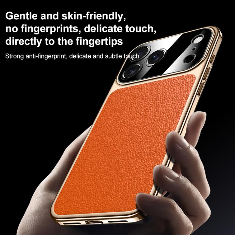 For iPhone Air Genuine Leather PC Phone Case