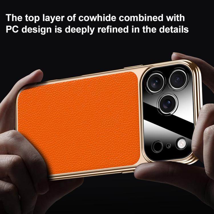 For iPhone Air Genuine Leather PC Phone Case
