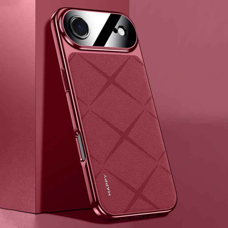 For iPhone Air Plain Leather PC Phone Case