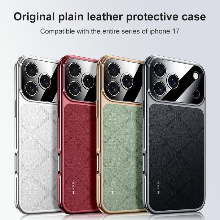 For iPhone Air Plain Leather PC Phone Case