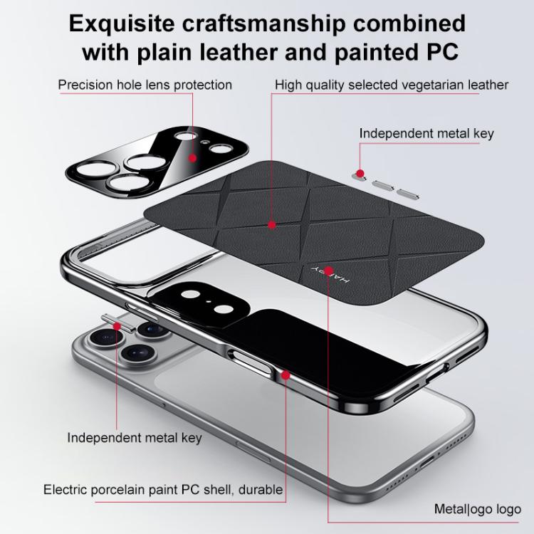 For iPhone Air Plain Leather PC Phone Case
