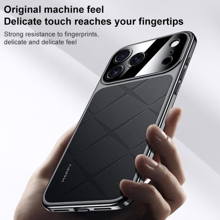 For iPhone Air Plain Leather PC Phone Case