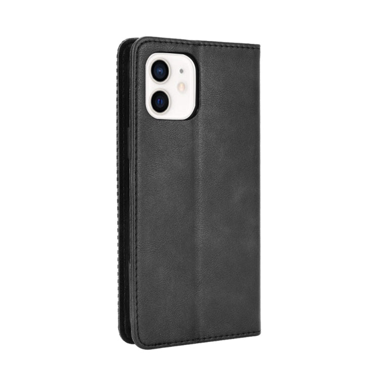 For iPhone 12 mini Magnetic Buckle Retro Pattern Horizontal Flip Leather Case with Holder & Card Slot & Wallet