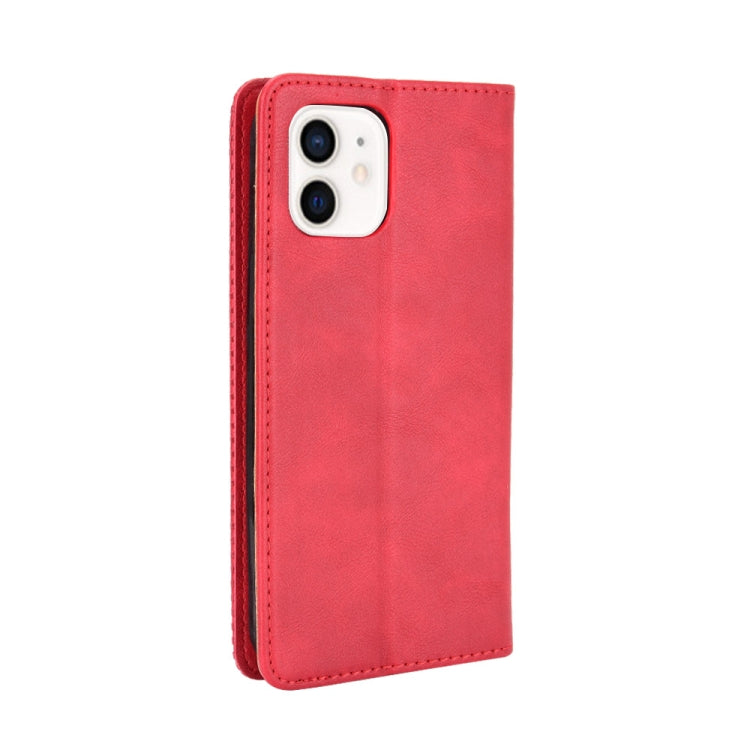 For iPhone 12 mini Magnetic Buckle Retro Pattern Horizontal Flip Leather Case with Holder & Card Slot & Wallet