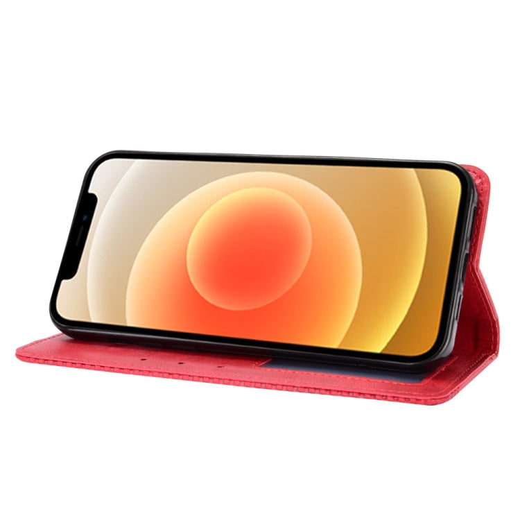 For iPhone 12 mini Magnetic Buckle Retro Pattern Horizontal Flip Leather Case with Holder & Card Slot & Wallet