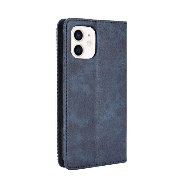 For iPhone 12 mini Magnetic Buckle Retro Pattern Horizontal Flip Leather Case with Holder & Card Slot & Wallet