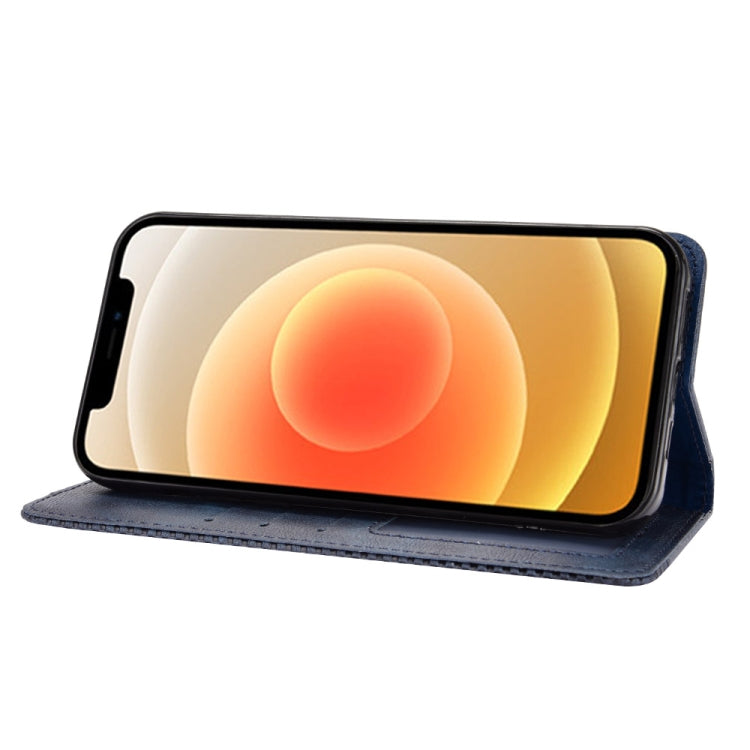 For iPhone 12 mini Magnetic Buckle Retro Pattern Horizontal Flip Leather Case with Holder & Card Slot & Wallet