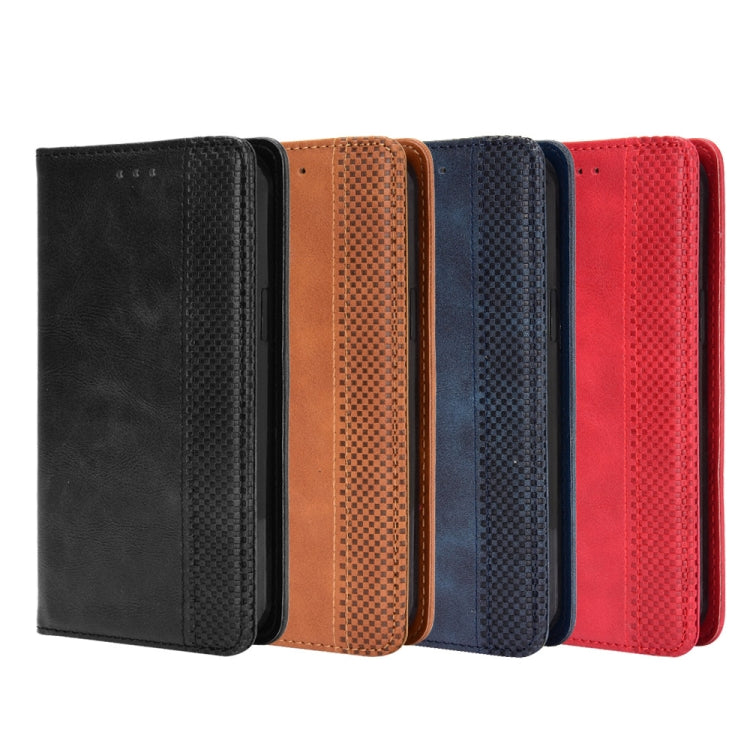 For iPhone 12 mini Magnetic Buckle Retro Pattern Horizontal Flip Leather Case with Holder & Card Slot & Wallet