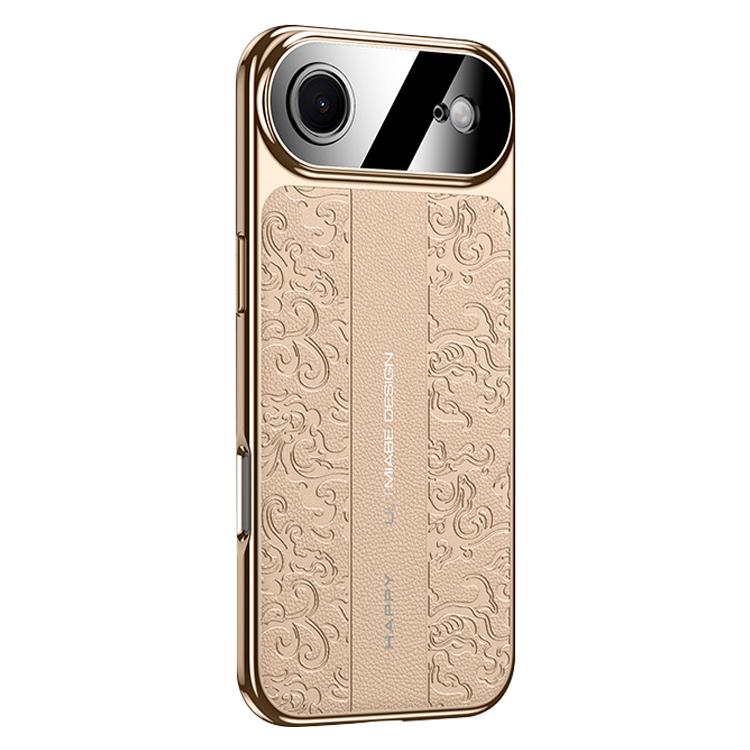 For iPhone Air Cloud Dragon Pattern Plain Leather PC Phone Case