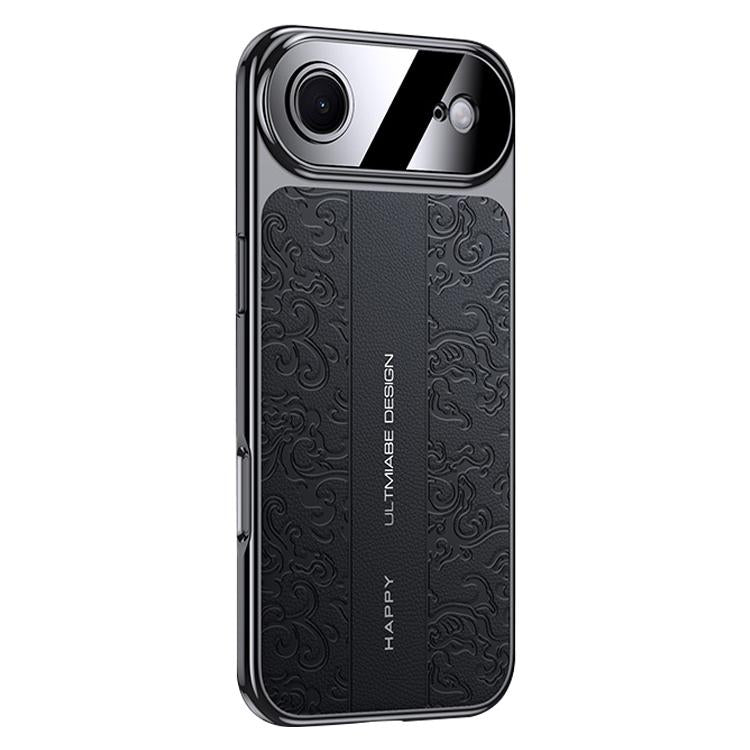 For iPhone Air Cloud Dragon Pattern Plain Leather PC Phone Case