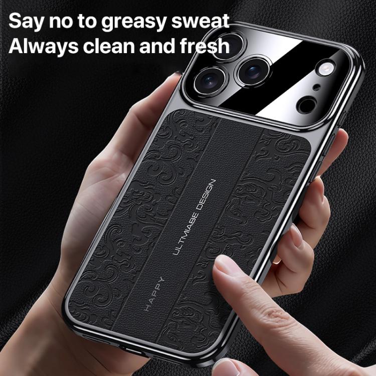 For iPhone Air Cloud Dragon Pattern Plain Leather PC Phone Case
