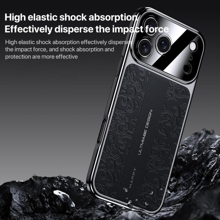 For iPhone Air Cloud Dragon Pattern Plain Leather PC Phone Case