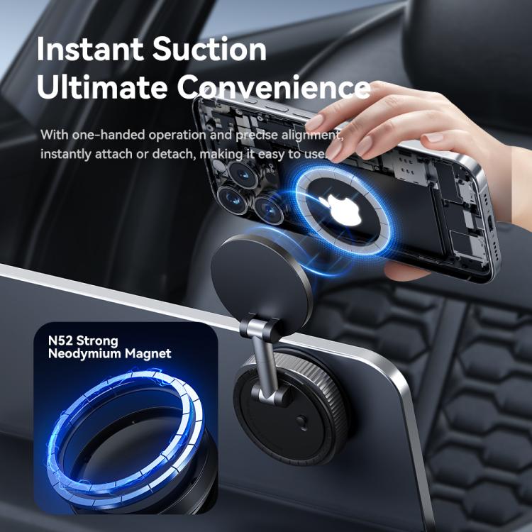 ROCK QS6 Upgraded Vacuum Suction Cup Magnetic Phone Car Holder - Black