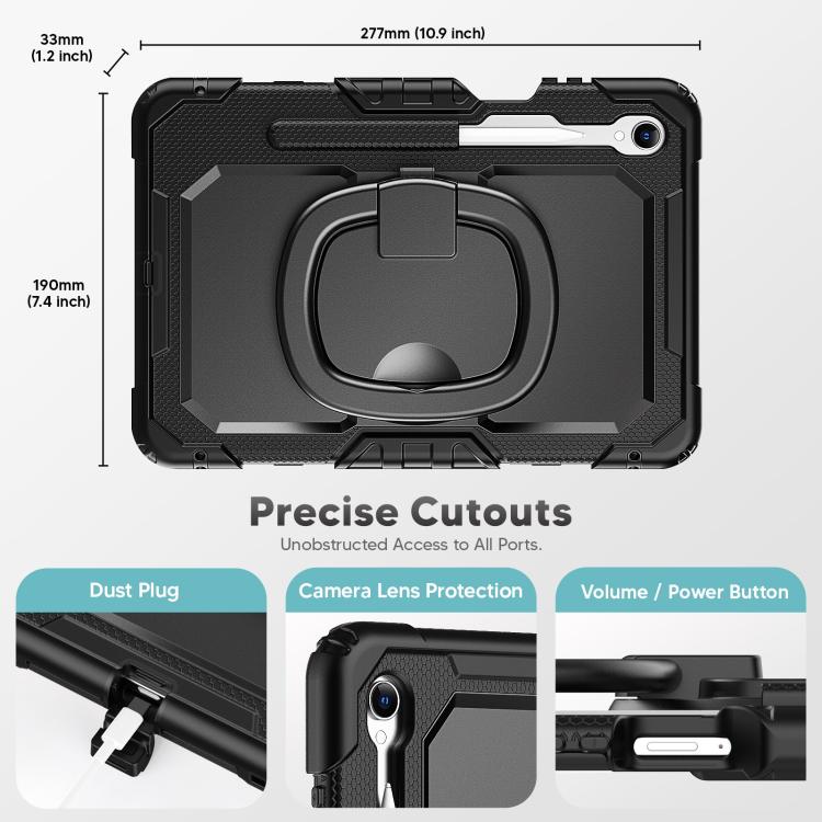 For Samsung Galaxy Tab S11 D Type Silicone Hybrid PC Tablet Case with Handle Holder