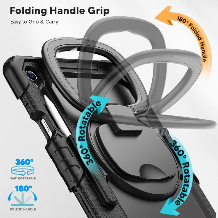 For Samsung Galaxy Tab S11 D Type Silicone Hybrid PC Tablet Case with Handle Holder