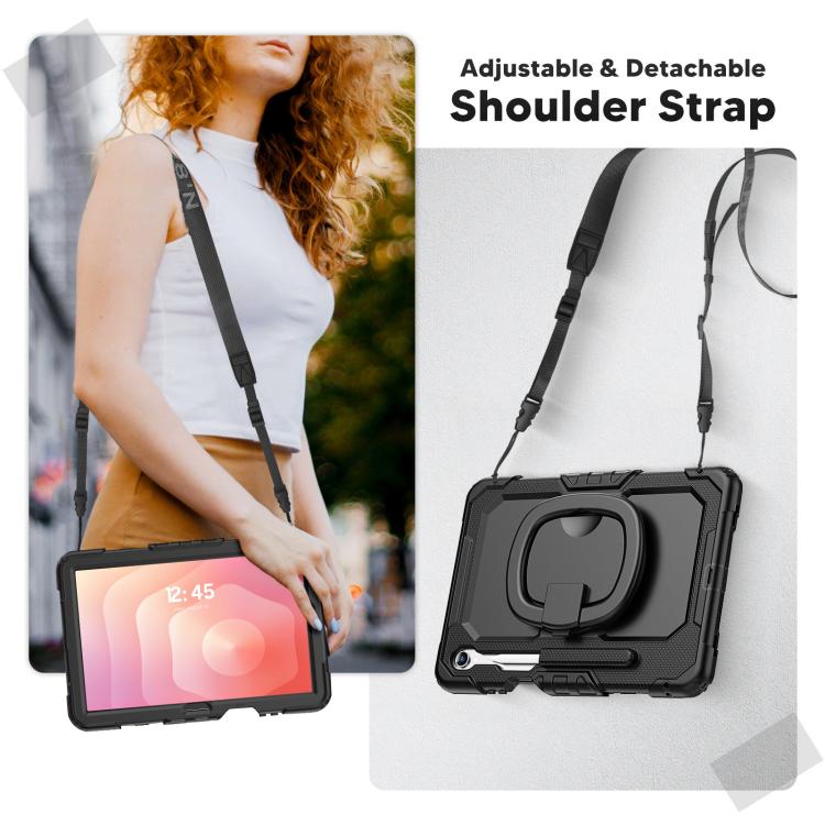 For Samsung Galaxy Tab S11 D Type Silicone Hybrid PC Tablet Case with Handle Holder