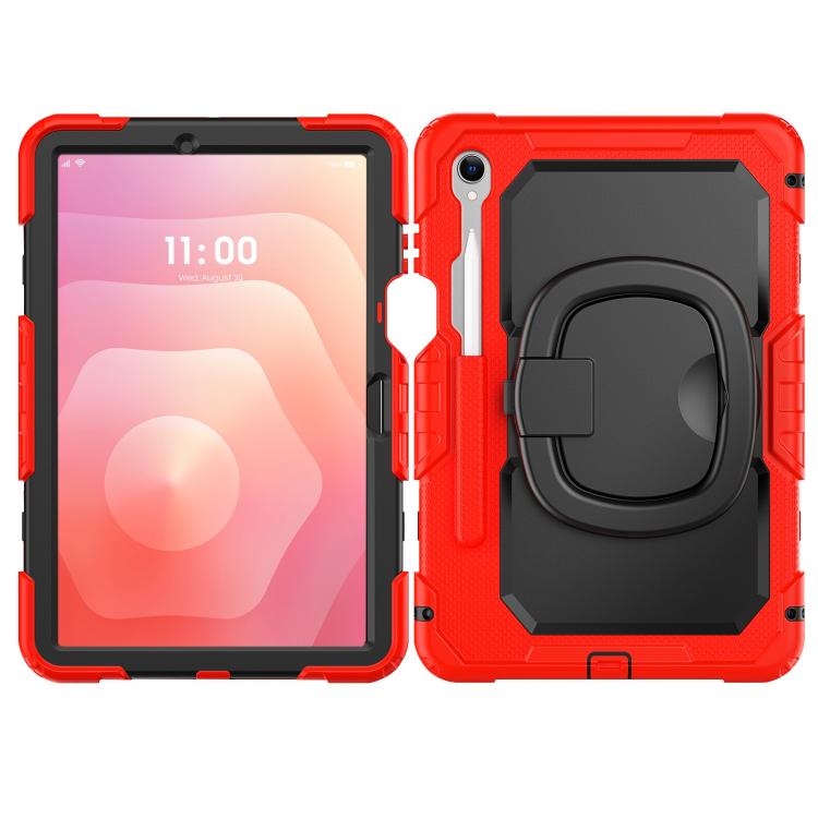 For Samsung Galaxy Tab S11 D Type Silicone Hybrid PC Tablet Case with Handle Holder