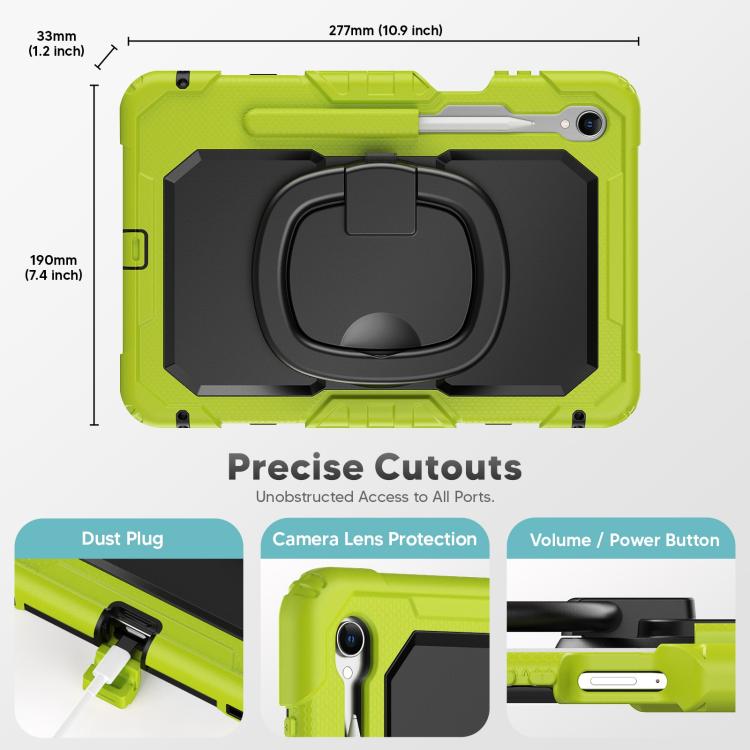 For Samsung Galaxy Tab S11 D Type Silicone Hybrid PC Tablet Case with Handle Holder