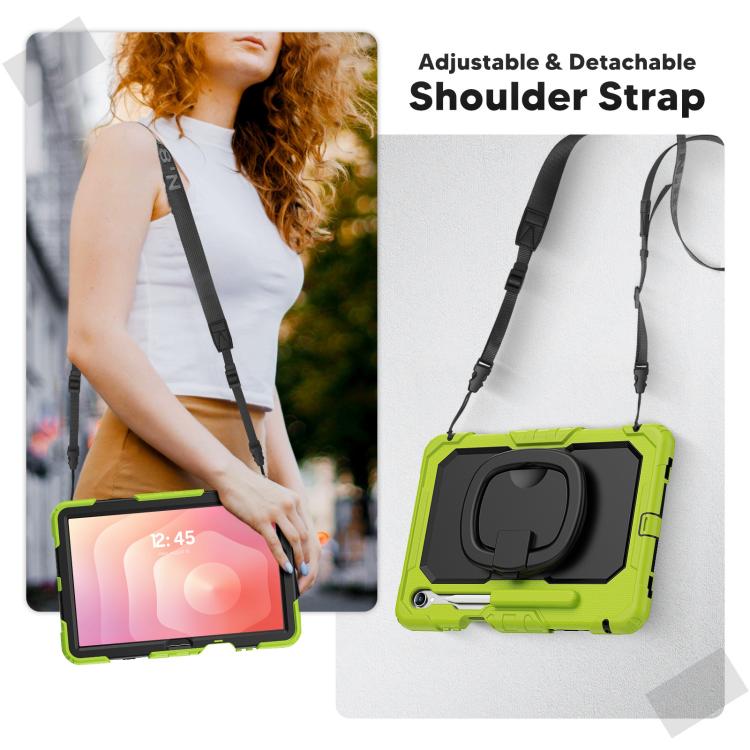 For Samsung Galaxy Tab S11 D Type Silicone Hybrid PC Tablet Case with Handle Holder