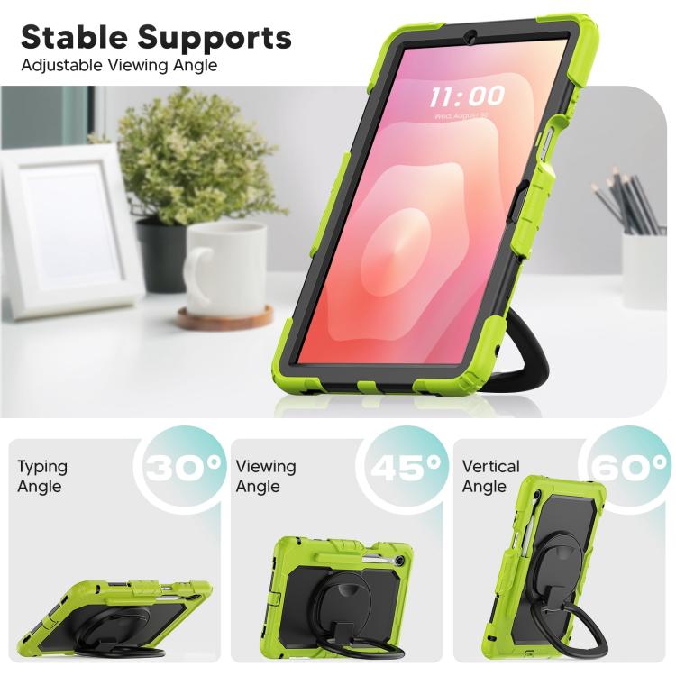 For Samsung Galaxy Tab S11 D Type Silicone Hybrid PC Tablet Case with Handle Holder