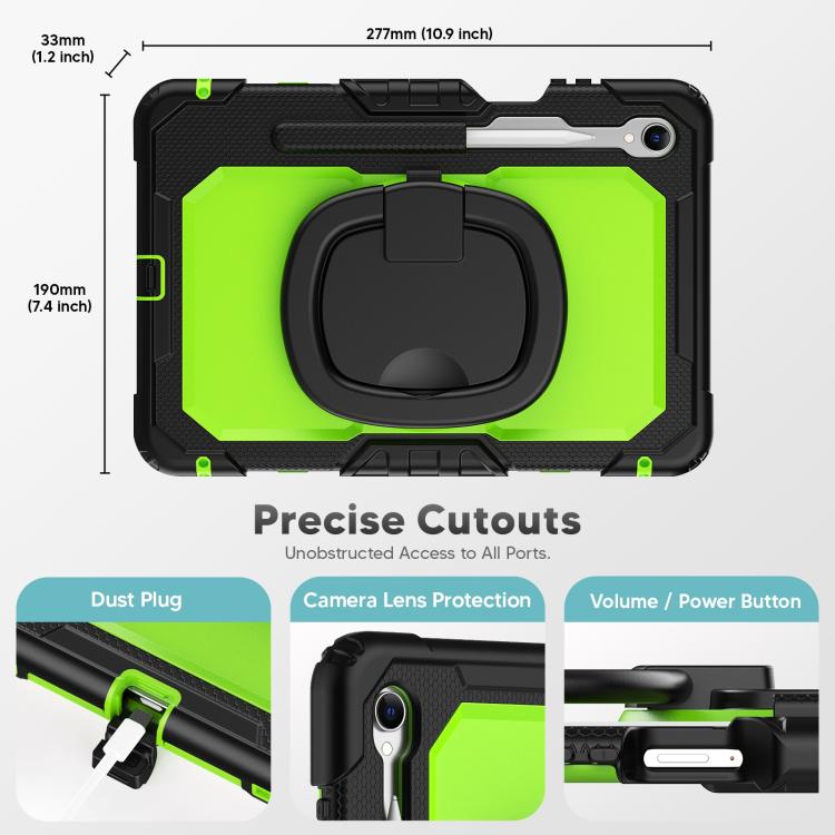For Samsung Galaxy Tab S11 D Type Silicone Hybrid PC Tablet Case with Handle Holder