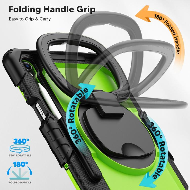 For Samsung Galaxy Tab S11 D Type Silicone Hybrid PC Tablet Case with Handle Holder