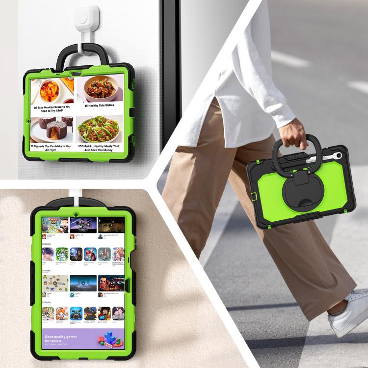For Samsung Galaxy Tab S11 D Type Silicone Hybrid PC Tablet Case with Handle Holder