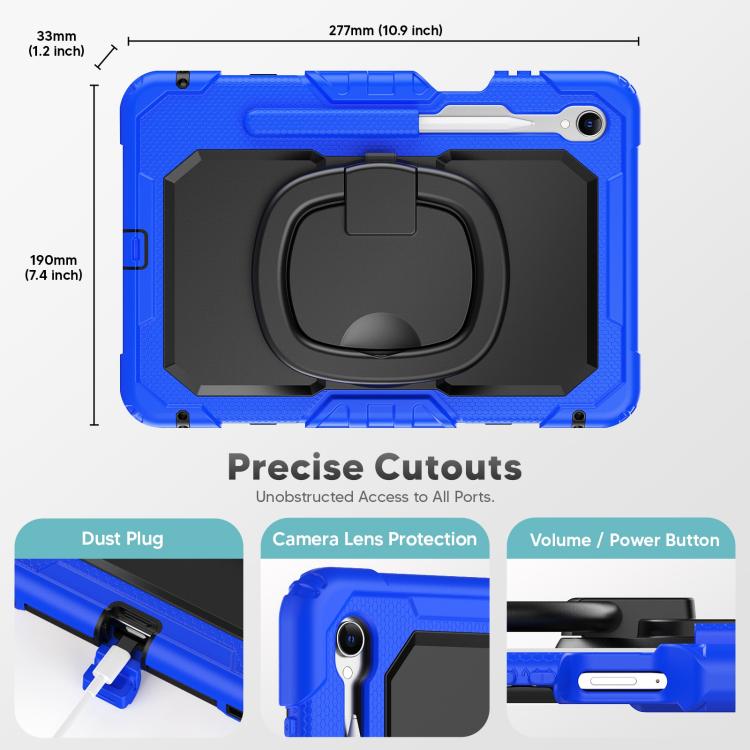 For Samsung Galaxy Tab S11 D Type Silicone Hybrid PC Tablet Case with Handle Holder