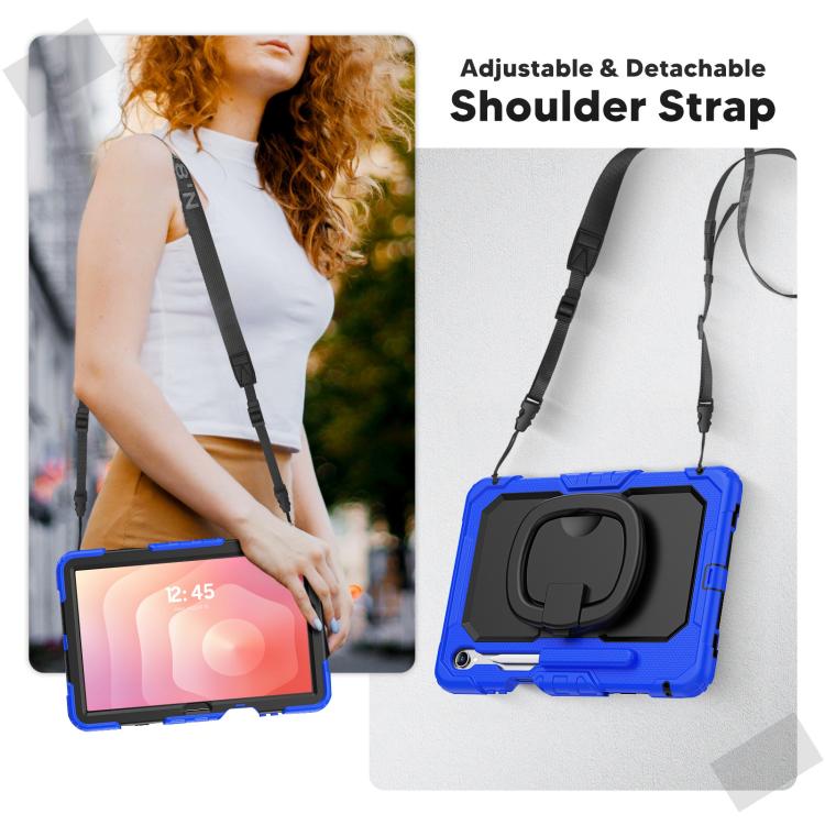For Samsung Galaxy Tab S11 D Type Silicone Hybrid PC Tablet Case with Handle Holder
