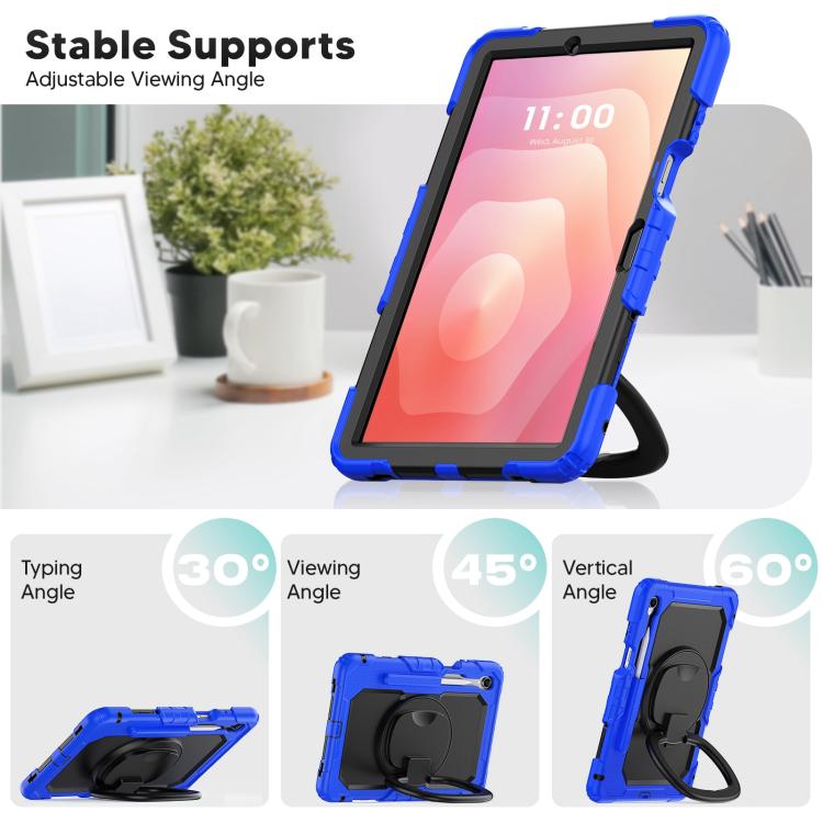 For Samsung Galaxy Tab S11 D Type Silicone Hybrid PC Tablet Case with Handle Holder