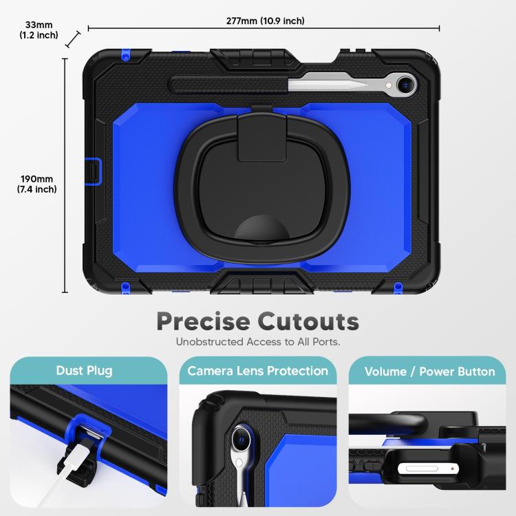 For Samsung Galaxy Tab S11 D Type Silicone Hybrid PC Tablet Case with Handle Holder