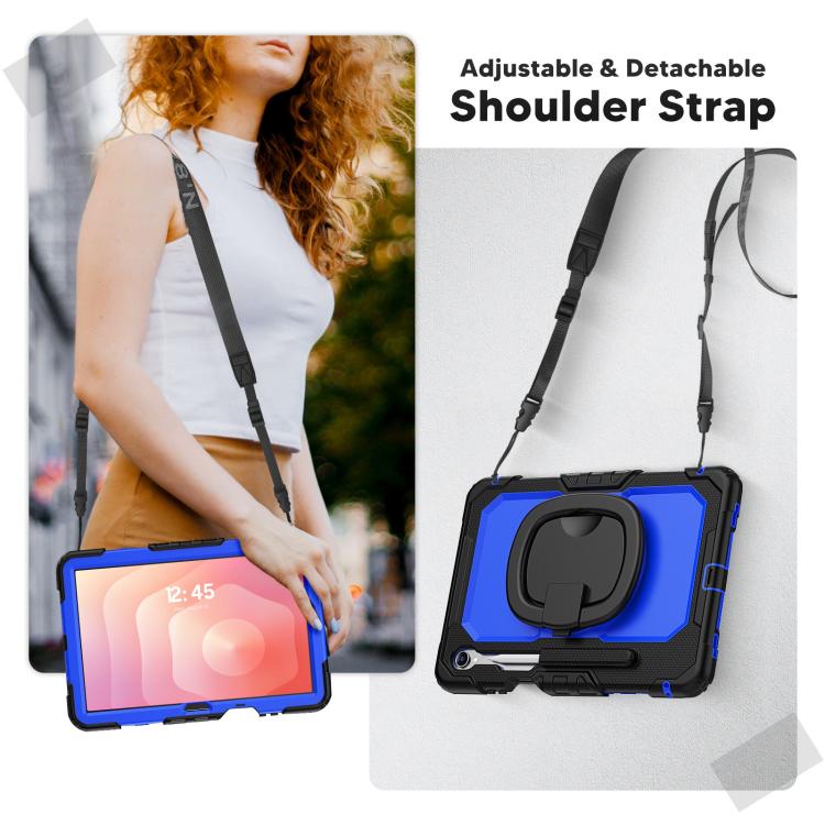 For Samsung Galaxy Tab S11 D Type Silicone Hybrid PC Tablet Case with Handle Holder