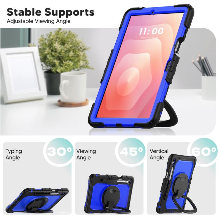 For Samsung Galaxy Tab S11 D Type Silicone Hybrid PC Tablet Case with Handle Holder