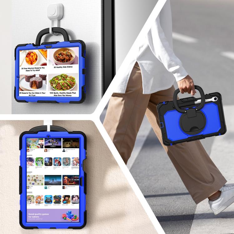 For Samsung Galaxy Tab S11 D Type Silicone Hybrid PC Tablet Case with Handle Holder