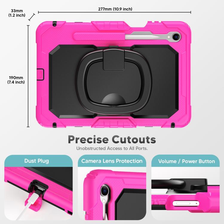 For Samsung Galaxy Tab S11 D Type Silicone Hybrid PC Tablet Case with Handle Holder