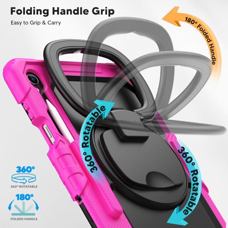 For Samsung Galaxy Tab S11 D Type Silicone Hybrid PC Tablet Case with Handle Holder