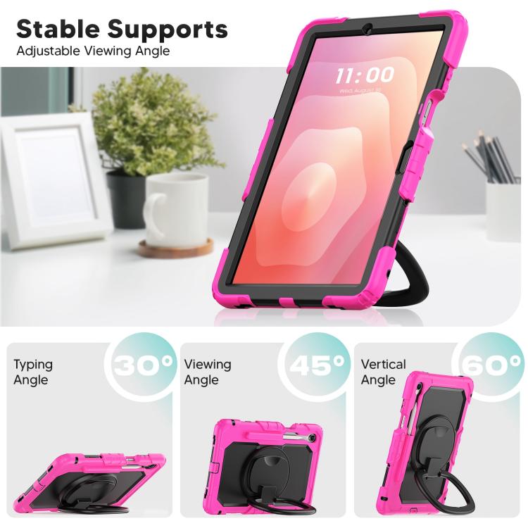 For Samsung Galaxy Tab S11 D Type Silicone Hybrid PC Tablet Case with Handle Holder
