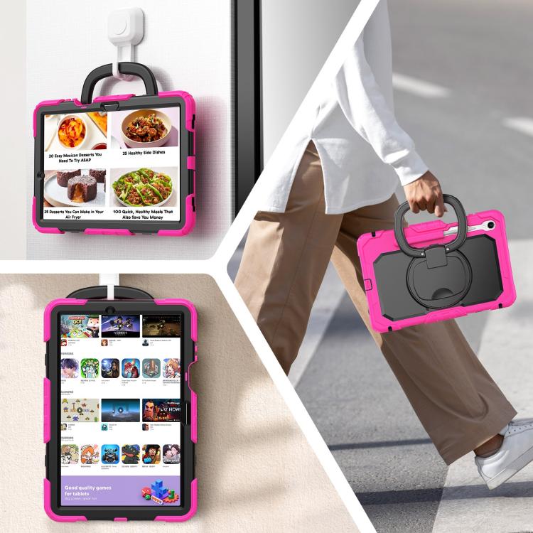 For Samsung Galaxy Tab S11 D Type Silicone Hybrid PC Tablet Case with Handle Holder