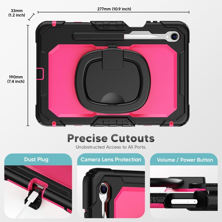 For Samsung Galaxy Tab S11 D Type Silicone Hybrid PC Tablet Case with Handle Holder