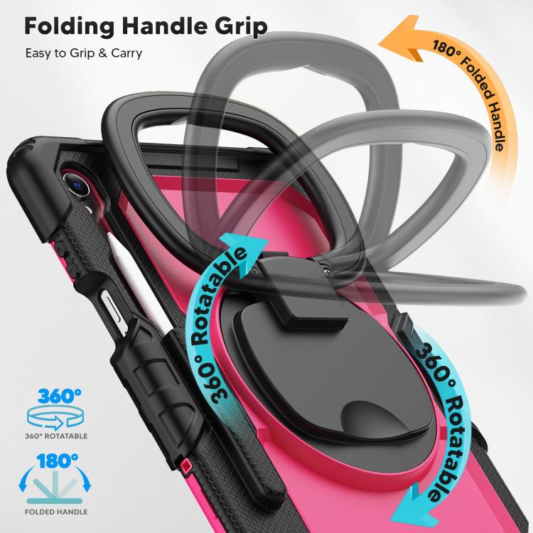 For Samsung Galaxy Tab S11 D Type Silicone Hybrid PC Tablet Case with Handle Holder