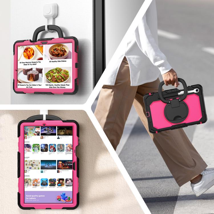 For Samsung Galaxy Tab S11 D Type Silicone Hybrid PC Tablet Case with Handle Holder