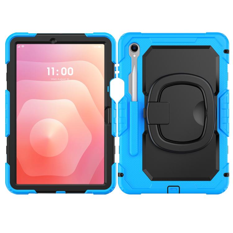 For Samsung Galaxy Tab S11 D Type Silicone Hybrid PC Tablet Case with Handle Holder