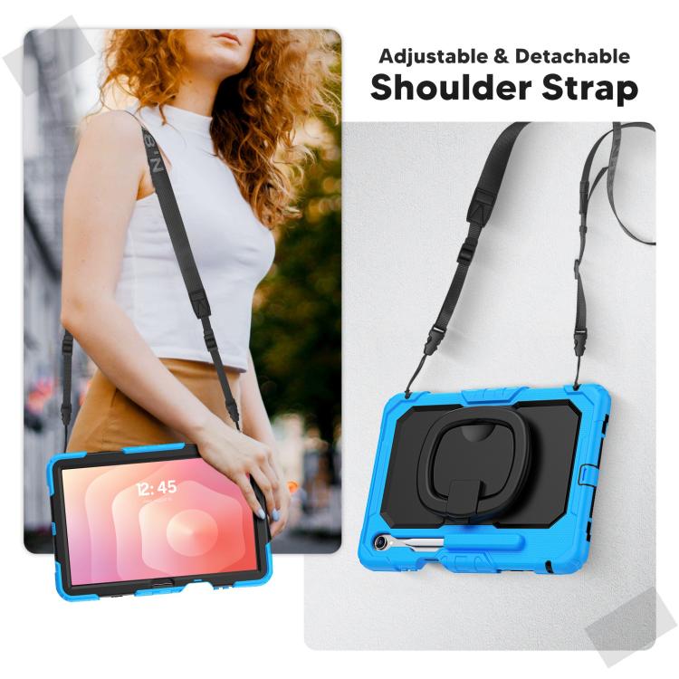 For Samsung Galaxy Tab S11 D Type Silicone Hybrid PC Tablet Case with Handle Holder