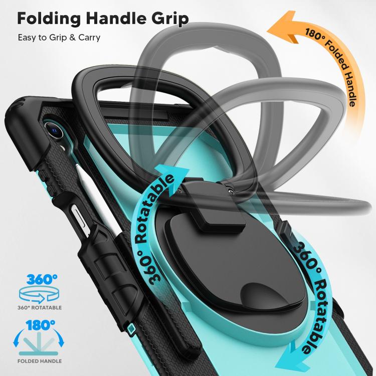 For Samsung Galaxy Tab S11 D Type Silicone Hybrid PC Tablet Case with Handle Holder