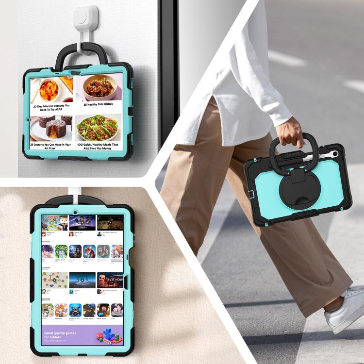 For Samsung Galaxy Tab S11 D Type Silicone Hybrid PC Tablet Case with Handle Holder