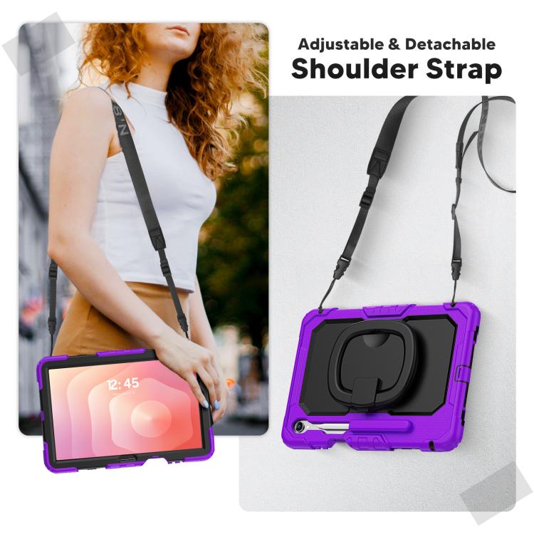 For Samsung Galaxy Tab S11 D Type Silicone Hybrid PC Tablet Case with Handle Holder